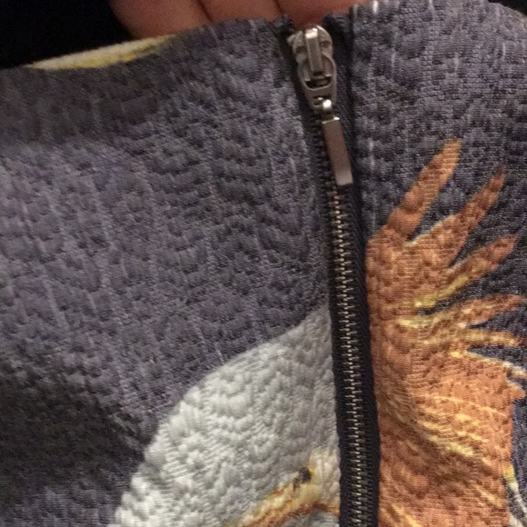 H & M LIMITED COLLECTION EUC TEXTURED CRANE PRINT SHIFT SHIRT SIZE 14 - Picture 8 of 9